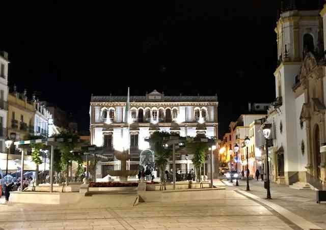 A plaza in beautiful Ronda in Málaga, S.Spain on a warm, summer's evening.